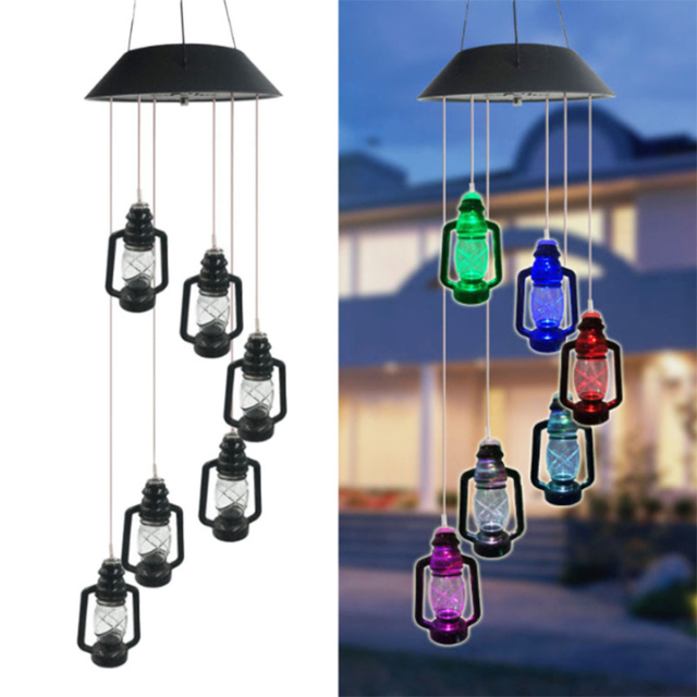 Solar Lantern Wind Chime Color Changing LED Light (ESG18494)
