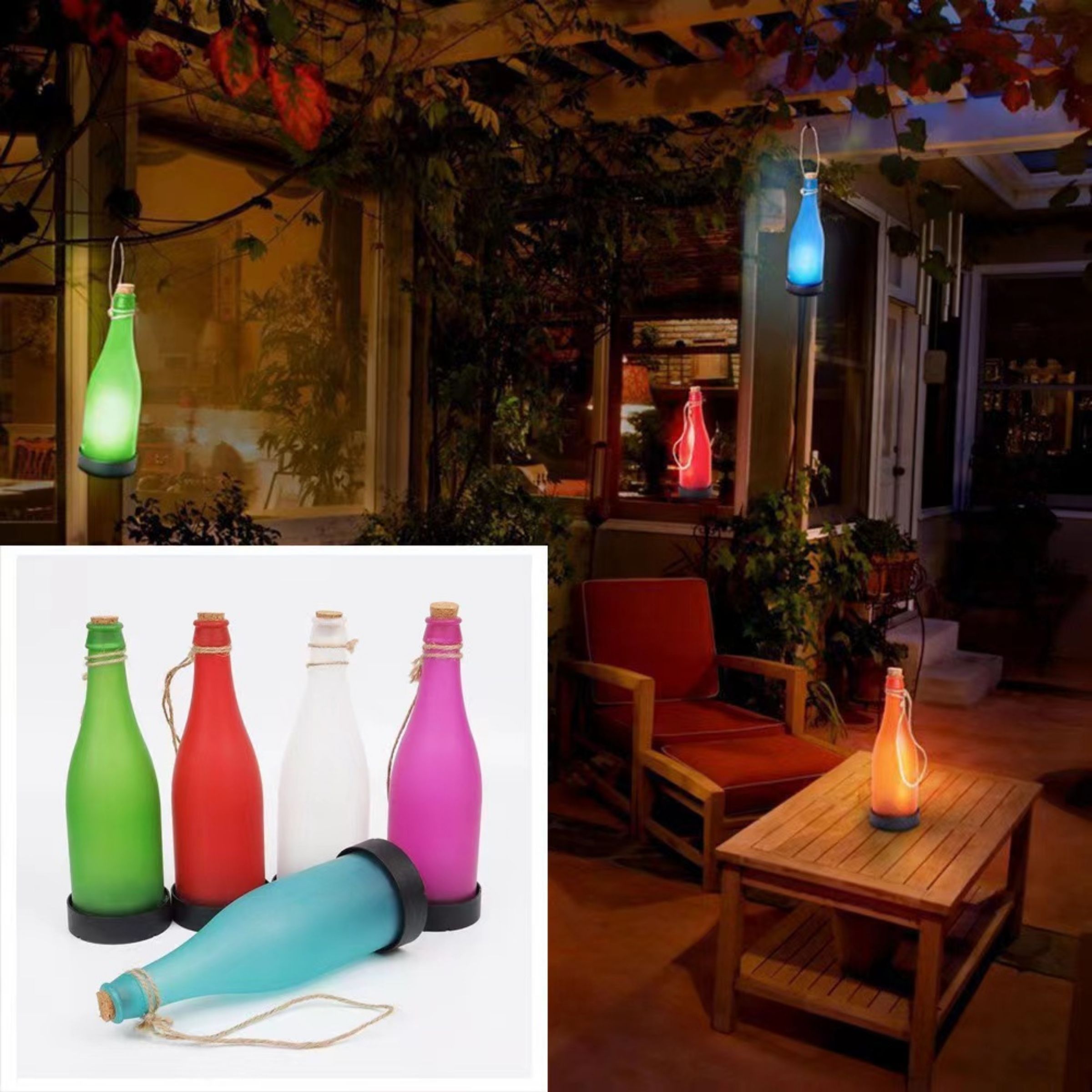 LED -bottelligte ligte tuinhanglamp vir partytjie buite tuinhofpatio (ESG10130)