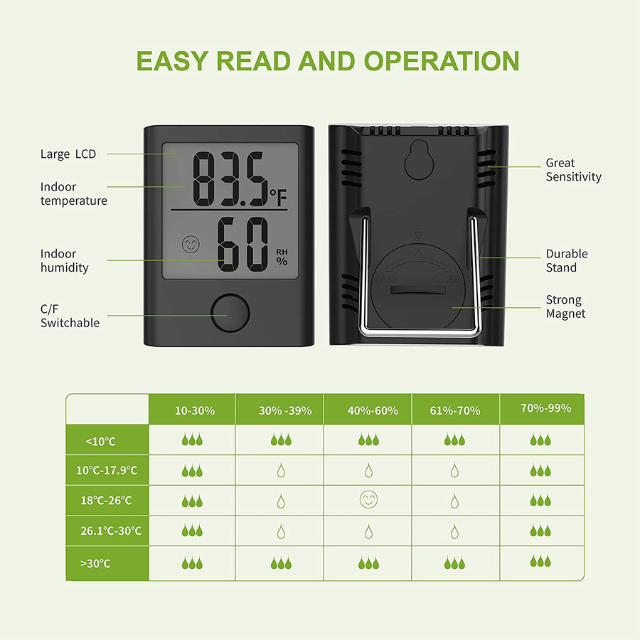Digitale Mini Higro-Termometer Akkurate Monitor (ESG18090)